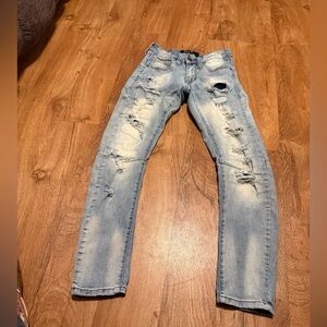 Rue21 Men's Light Blue Ripped Skinny Jeans